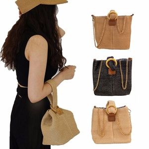 Women Straw Woven Bag Summer Boho Rattan Handbag